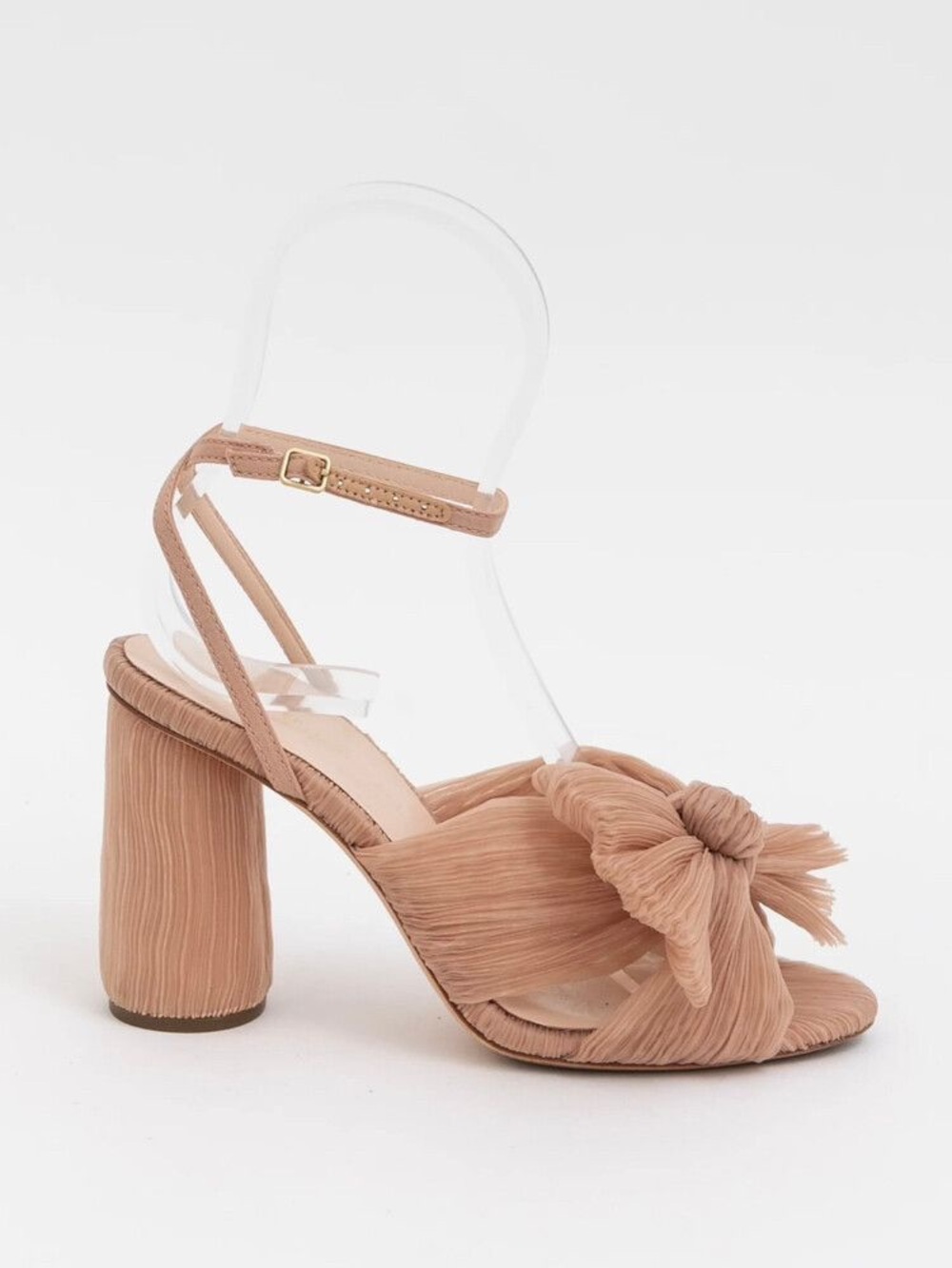 New Loeffler Randall Camellia Beaty Brown Pleated Bow Heels Party ankle strap